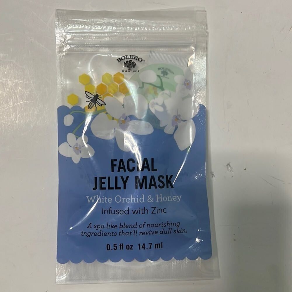 NWT BOLERO FACIAL JELLY MASK WHITE ORCHID & HONEY 0.5 fl Oz